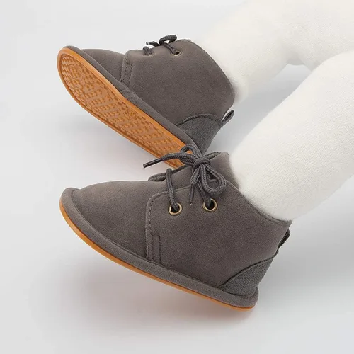 Miniatura 3 de Babelvit Mocasines Oxford para bebés y niñas, zapatos con cordones, zapatos para caminar primero, mocasines de piel sintética, suela de goma suave