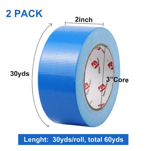 Miniatura 2 de JIALAI HOME 2 Pack Cinta Adhesiva Azul, Gruesa de 9 Mil, 2 Pulgadas x 30 Yardas, Fuerza Industrial Fuerte, Flexible, Sin Residue, Impermeable