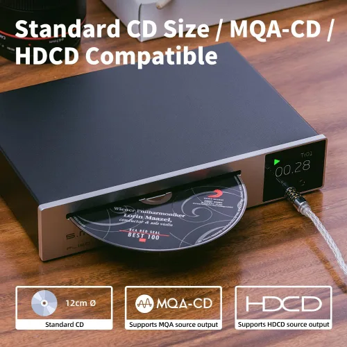 Miniatura 5 de Reproductor de CD S.M.S.L PL150, Compatible con CD estándar, CD de MP3. Soporta auriculares RCA, de 3.5mm y 4.4mm, salida de fibra óptica y coaxial