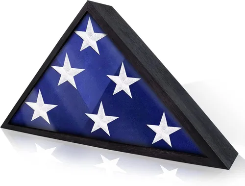 Miniatura 7 de ASmileIndeep Vitrina de bandera – Caja de sombra de bandera fúnebre y militar de 5' x 9.5' con vidrio templado HD y montaje en pared, marco