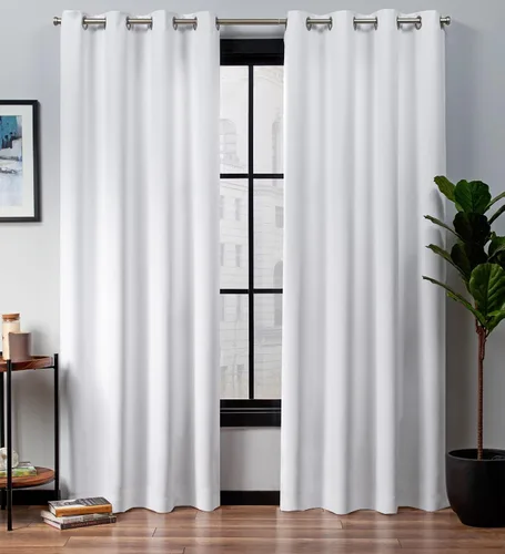 Miniatura 26 de Exclusive Home Curtains - Par de paneles de cortinas, modelo Academy, con ojales para bloqueo total de luz Blanco