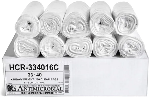 Miniatura 33 de Aluf Plastics Bolsas de basura de alta densidad, 10 galones, 1000 unidades, 6 micrones (eq), 24" x 24", transparentes, para baño, oficina