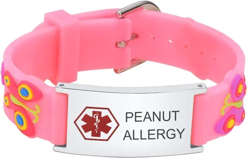 Miniatura 36 de Pulsera de Identificación Médica Personalizada para Niños - Pulsera de Identificación de Silicona Linda para Autismo Alergia Convulsiones