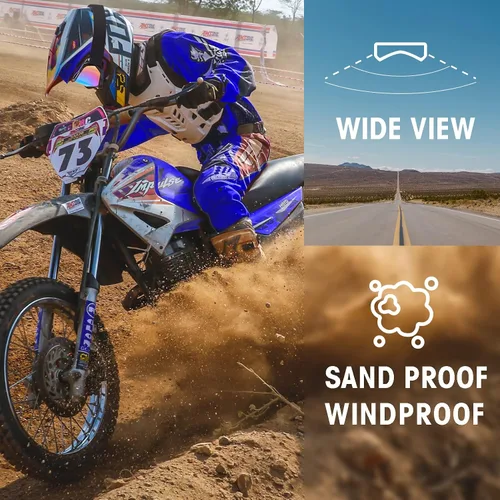 Miniatura 6 de MAMBAOUT Gafas de motocross para adultos, paquete de 2 gafas de motocicleta ATV para hombres y mujeres, gafas de visión amplia para montar fuera