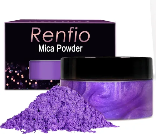 Miniatura 15 de Renfio Polvo de mica, polvo de mica de 60 colores para resina epoxi natural, pigmento de color, pigmento en polvo, botellas de 0.25 onzas, pigmentos