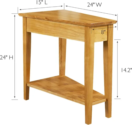 Miniatura 2 de Leick Home 10074-DS Mesa auxiliar tipo cuña para sillón reclinable con estante, arena del desierto Arenas del desierto