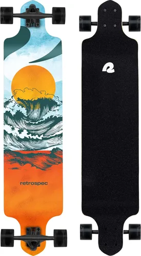 Miniatura 8 de Retrospec Tidal Drop Down Longboard - 41" Extra Wide Stable Deck, 9-Ply Canadian Maple, ABEC-9 Bearings, 85A PU Wheels, Reverse Kingpin Trucks for
