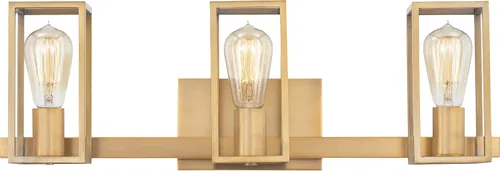 Miniatura 11 de Quoizel LGN8624WS Leighton - Lámpara de pared para baño, 2 luces, 200 vatios, latón desgastado (5 pulgadas de alto x 24 pulgadas de ancho)