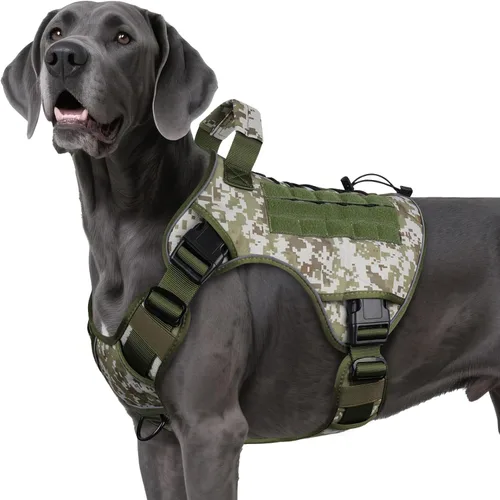 Miniatura 9 de WINGOIN - Arnés táctico púrpura para perros medianos, arnés resistente sin tirones con asa, chaleco militar K9 reflectante ajustable para mascotas