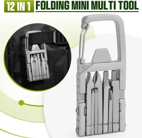 Miniatura 2 de Generic 12 en 1 Llavero Multiherramienta Destornillador con Puntas Plegables Herramienta Multifuncional Abrebotellas Herramienta de Bolsillo