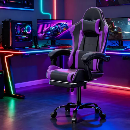 Miniatura 8 de Magshion Silla de juegos para adultos, silla ergonómica de computadora con reposabrazos de acoplamiento, silla de jugador de altura ajustable
