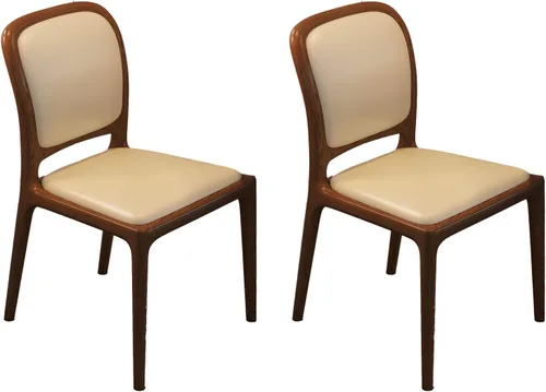 Miniatura 11 de Sillas de comedor de madera sin brazos, sillas de cocina de comedor, silla de escritorio de cocina de nogal con soporte trasero, silla
