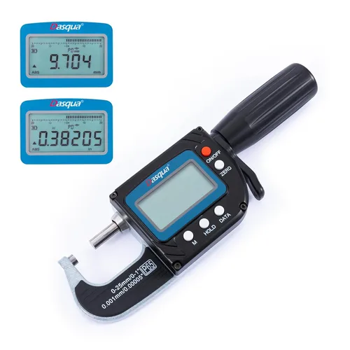 Miniatura 8 de Dasqua Micrómetro exterior digital de precisión, herramientas de medición para uso en mecanizado e industrial, precisión de 0 a 1 pulgada 0.002 mm