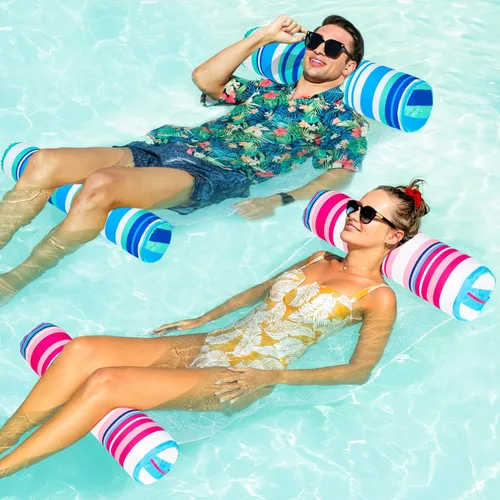 FindUWill Paquete de 2 flotadores de tela para piscina de agua, XL, hamacas inflables multiusos para agua (silla, silla de descanso, hamaca,
