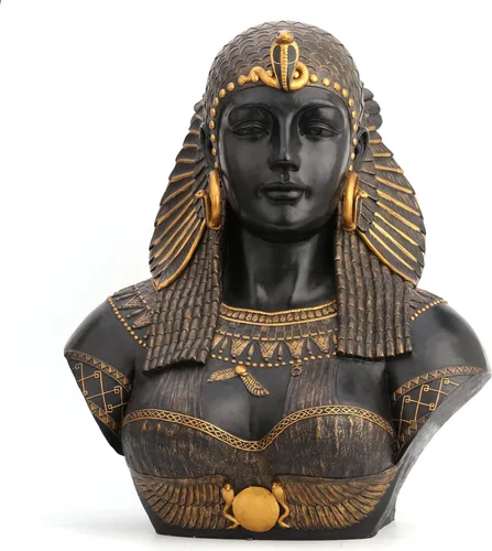 Veronese Design Busto de escultura de resina egipcia de Cleopatra de 21 1/4 pulgadas, acabado pintado a mano