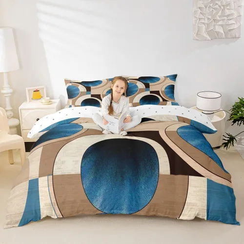 Miniatura 19 de Juego de ropa de cama de líneas negras, rojas y grises, tamaño individual para habitación de niños y niños, juego de funda de edredón con costuras