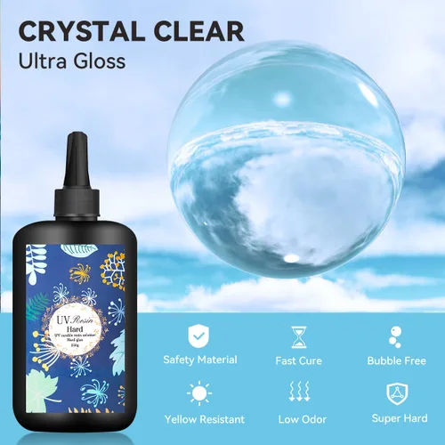 Miniatura 2 de Resina UV de 17.64 oz, pegamento de resina epoxi ultravioleta dura transparente mejorada, bajo olor, kit de resina UV de curado rápido