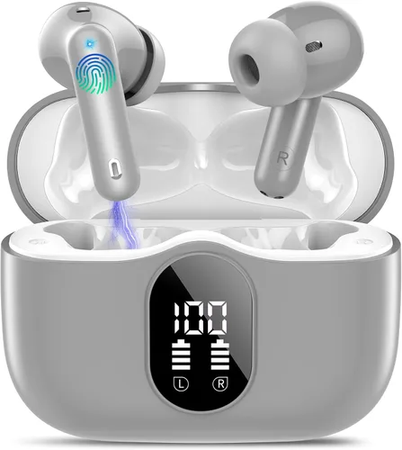 Miniatura 17 de Auriculares inalámbricos, Auriculares Bluetooth 5.4 con graves estéreo, Auriculares intrauriculares con micrófono de cancelación de ruido y pantalla