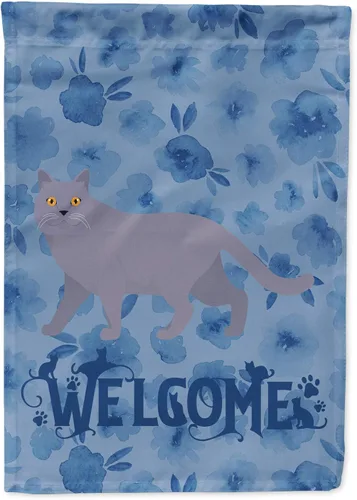 Miniatura 17 de Caroline's Treasures CK4813CHF - Bandera de bienvenida con gato abisinio azul, manga grande, para porche, para colgar en la pared, poliéster