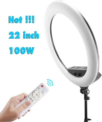 Miniatura 2 de Lámpara de anillo de 100 W, 22 pulgadas, kit de luz de anillo de 21.7 in, lámpara LED súper brillante para maquillaje, belleza, uñas, piel, bolso