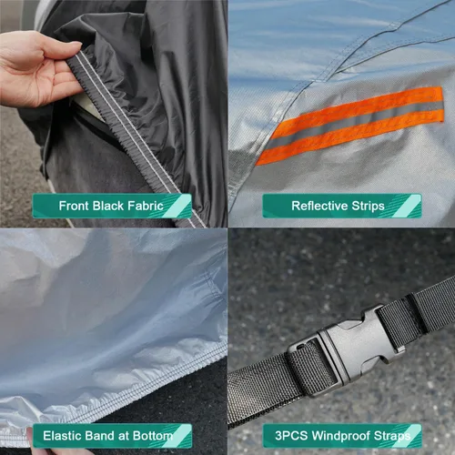 Miniatura 2 de GUNHYI - Funda impermeable para automóviles para todo tipo de clima, funda de 6 capas de alta resistencia para exteriores, protección contra