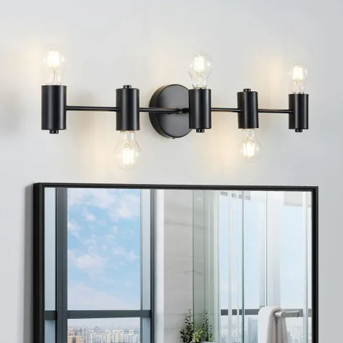 Miniatura 11 de WUZUPS Lámpara colgante de 5 luces, pantalla de vidrio blanco esmerilado con iluminación de techo de grano, elegante accesorio moderno para baño