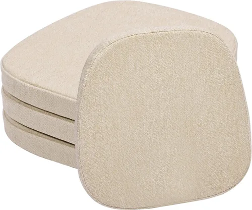 baibu Juego de 4 cojines metálicos de espuma viscoelástica de 14 x 14 pulgadas, diseño de doble capa, antideslizantes, para sillas de comedor, cojín