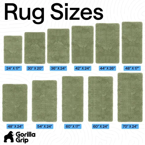 Miniatura 464 de Gorilla Grip - Tapete de baño de felpilla gruesa, suave y absorbente, secado rápido, de microfibra, con reverso de caucho, para piso de ducha, Nube