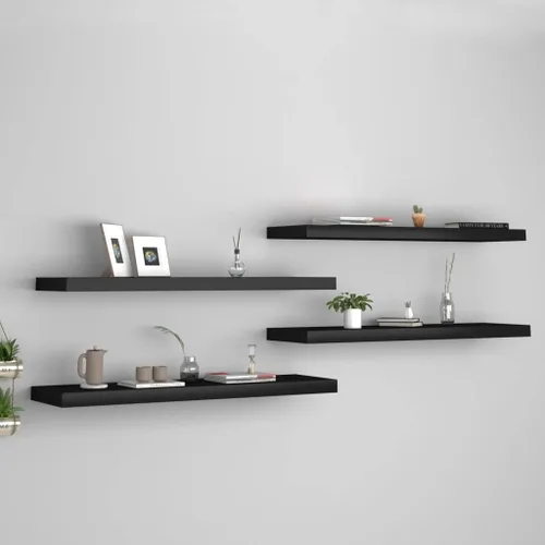 Miniatura 144 de Estantes flotantes de pared, juego de 4 estantes decorativos para montar en la pared, estante colgante con soportes invisibles para decoración
