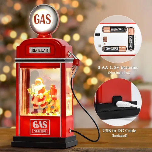 Miniatura 4 de Grandes Globos de Nieve de Navidad, Linternas de Navidad, 11.5" Globos de Nieve Eléctricos Iluminados con 8 Canciones, Temporizador de 6H, Doble