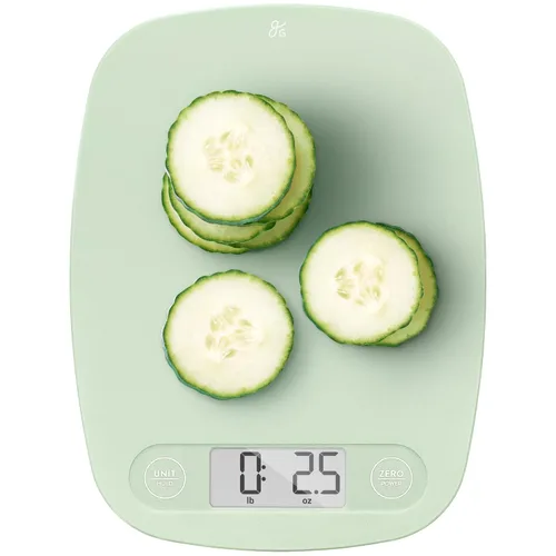 Miniatura 10 de Greater Goods Báscula de alimentos – Báscula digital de cocina, precisión de 1g (0.035 oz), tara fácil y conversión rápida, diseño compacto delgado