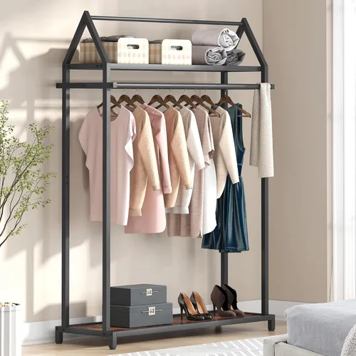 Miniatura 8 de JS Hanger Perchas de madera para abrigos, paquete de 20 perchas de madera de alta calidad para trajes con barra antideslizante para pantalones