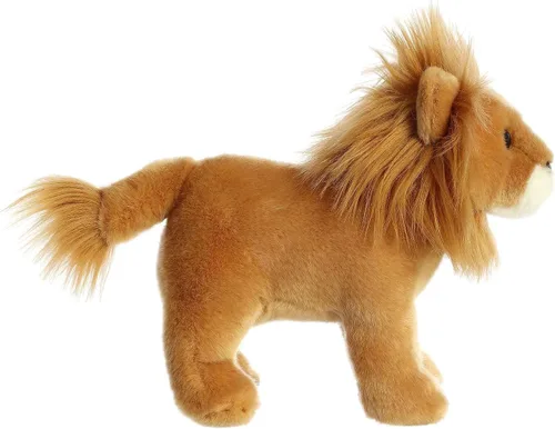 Miniatura 3 de Aurora® Adorable animal de peluche Miyoni® Lion - Detalle realista - Compañerismo apreciado - Marrón 10 pulgadas