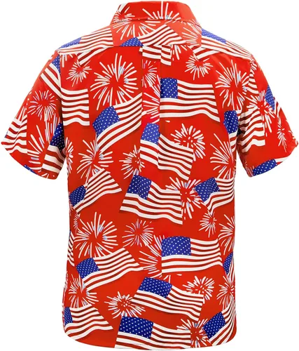 Miniatura 8 de Camisa hawaiana para hombre, con estampado floral, cómoda, con botones, casual, manga corta, ropa de playa para hombre