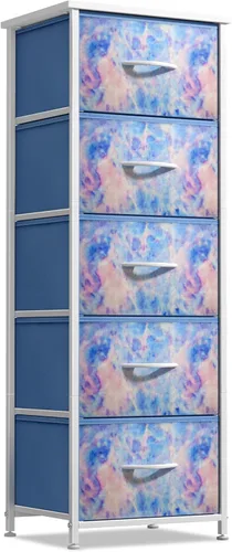 Miniatura 23 de Sorbus Cómoda de tela para dormitorio de niños, cómoda de 5 cajones, torre de almacenamiento alta, organizador de ropa, para armario, sala