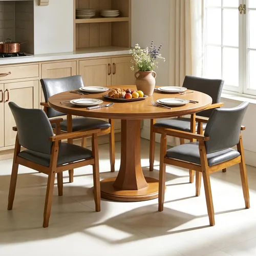 Miniatura 10 de NOBPEINT Mid-Century - Juego de 2 sillas de comedor modernas con reposabrazos, tapizadas de piel sintética con marco de madera maciza, sillones