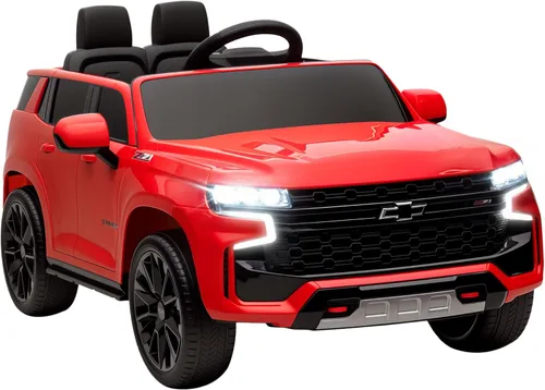 Aosom - Automóvil con licencia Chevrolet Tahoe de paseo, batería de 12V 7AH, juguete eléctrico con control remoto para padres, luces LED, música,
