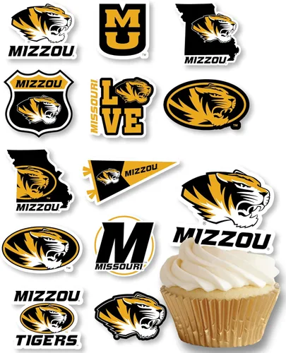 Miniatura 45 de Decoraciones para cupcakes de la Universidad de Alabama, suministros para fiestas de fútbol americano, cumpleaños, graduación (24 piezas)