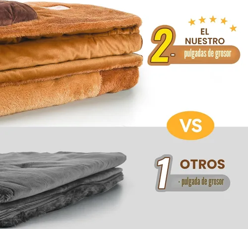 Miniatura 3 de iPlay, iLearn Saco de dormir para niños, saco de dormir Capybara de felpa, tapete para siesta para niña y niño, almohada de animal marrón 2 en 1