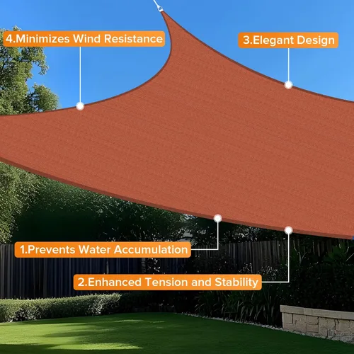 Miniatura 4 de Artpuch - Toldo rectangular tipo vela, 5.46 oz/yd², con bloqueo de rayos ultravioleta, para patio, jardín, instalaciones y actividades al aire