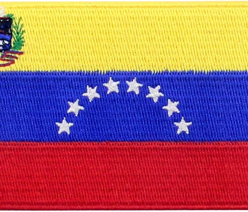 Miniatura 2 de Parche de bandera de Venezuela bordado con apliques para coser en el emblema nacional venezolano