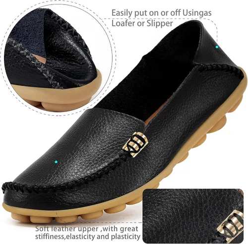 Miniatura 3 de Ablanczoom Womens Loafers Slip-Ons Shoes Comfortable Round Toe Moccasins Driving Loafer Walking Flats Dress Shoes for Women