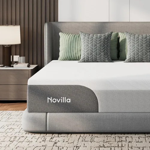 Novilla Colchón individual de 12 pulgadas para niños, colchón de espuma viscoelástica de gel, tamaño individual en una caja, con funda de nailon