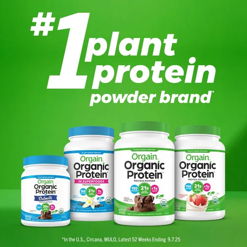 Miniatura 7 de Orgain - Proteína orgánica vegana en polvo, fresas y crema - 21g de proteína a base de plantas, 4g de fibra prebiótica, bajo en carbohidratos netos