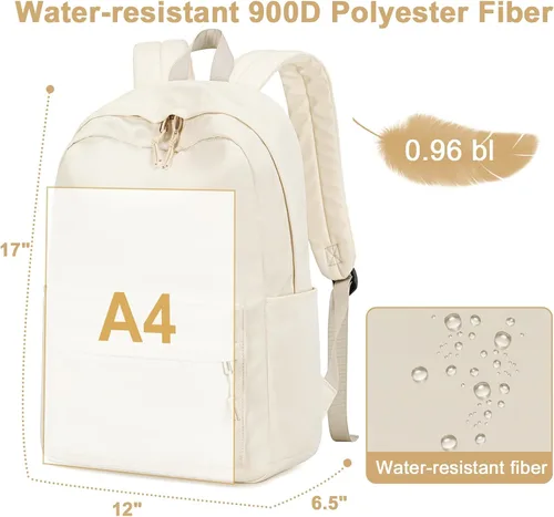 Miniatura 5 de BLUBOON Mochila escolar de lona, mochila escolar para adolescentes y niñas, escuela secundaria (Water Bule 3 en 1)