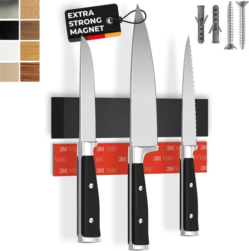 Miniatura 19 de Portacuchillos magnético para pared, 10" no requiere perforación, incluye cinta autoadhesiva, extra fuerte para sujetar cuchillos – Tira magnética