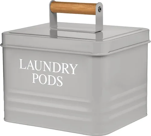 Miniatura 7 de Calindiana Modern Farmhouse - Soporte metálico para cápsulas de lavandería con tapa, organización que ahorra espacio, capacidad para 81 cápsulas