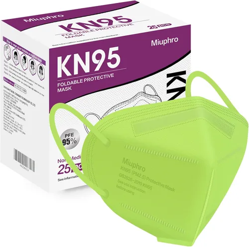 Miniatura 12 de Miuphro KN95 - Paquete de 25 mascarillas desechables de seguridad transpirables de 5 capas contra PM2.5, máscara desechable de protección Blanco