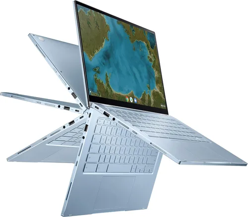 ASUS Laptop Chromebook Flip C433 2 en 1, pantalla táctil FHD NanoEdge de 14 pulgadas, procesador Intel Core m3-8100Y, 8 GB de RAM, 64 GB de