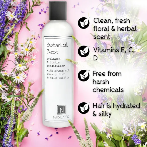 Miniatura 3 de Nabila K Champú de colágeno y biotina, 2.4 onzas - Botanical Best - Aloe Vera y romero - Limpiador, hidratante, seguro para el color, sin sulfatos